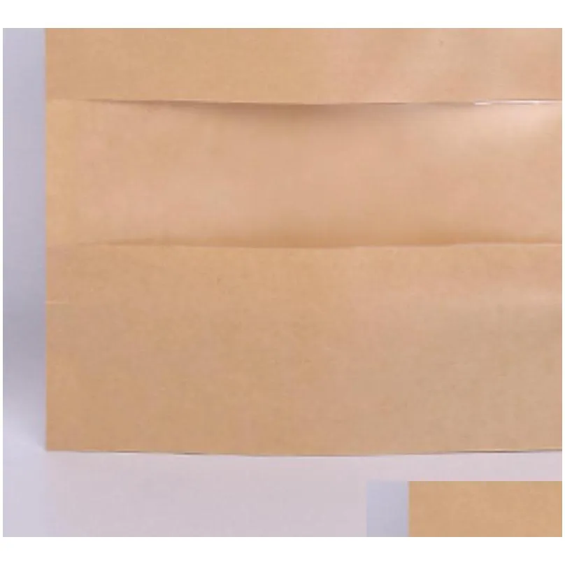 kraft paper bag 12 sizes stand up gift dried food fruit tea packaging pouches kraft paper window bag retail zipper self sealing