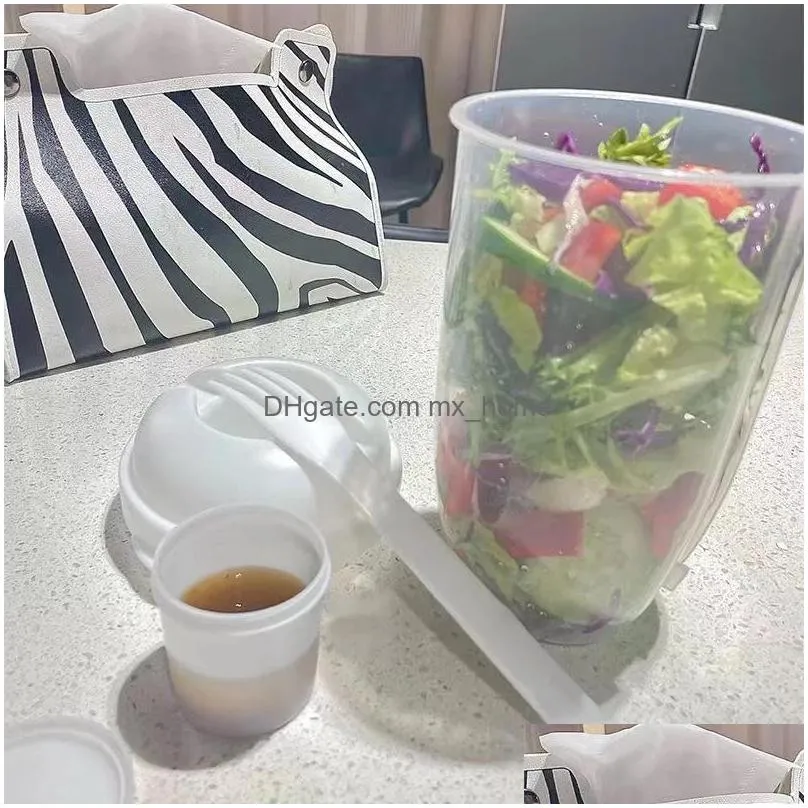 drinkware 1l lightweight salad cup set stay healthy lightweights as box with fork sauce cups bottle salads lunch box picnic food container inventory