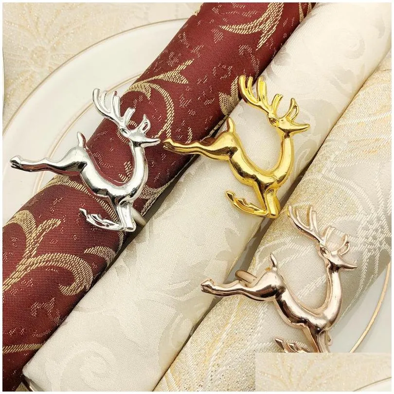 fawn napkin rings christmas day napkins ring alloy western style fashion exquisite table decorations selling 3 2hw j1