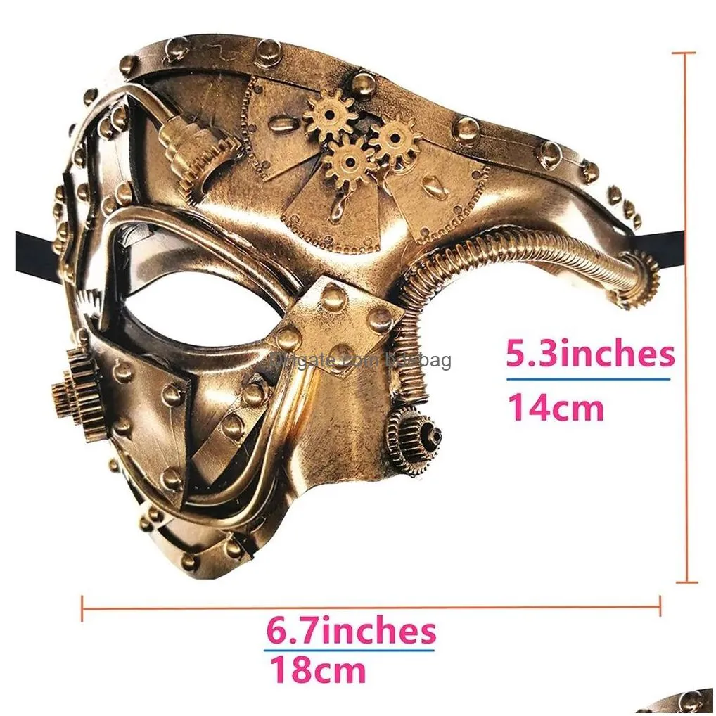 punk style venetian mask helmet mechanical men steampunk phantom of the opera halloween cosplay party costume face masks