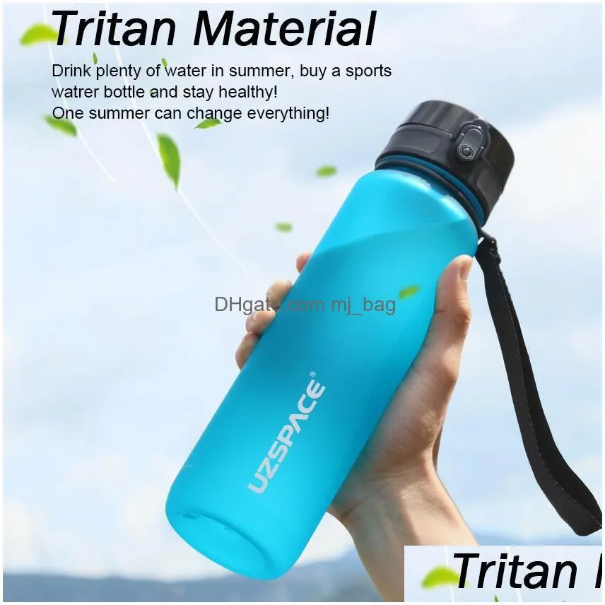 mugs 500/1000ml sports water bottle bisphenol portable leakproof shake bottle plastic drinkware inventory wholesale