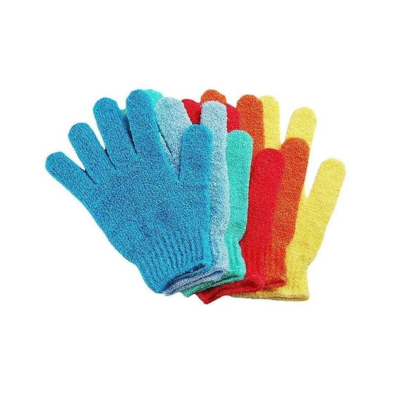 five fingers gloves exfoliating spa bath gloves shower soap clean hygiene body scrub loofah massage mittens