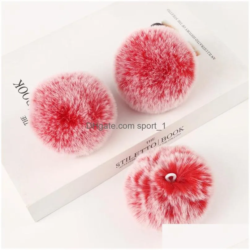 37 colors 8cm imitate rabbit fur ball keychain pom pom car keychain handbag keychain fluffy faux rabbit fur key ring