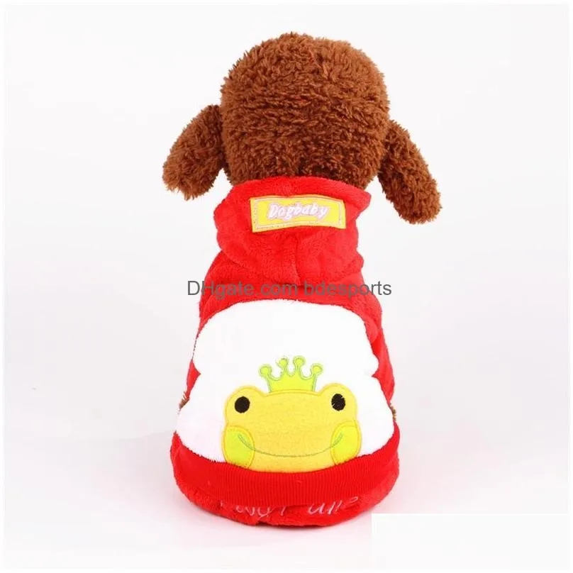 coral velvet four feet doggy clothes panda add villus pets apparel hooded cap dog sweater autumn and winter wear poodle lovely 10