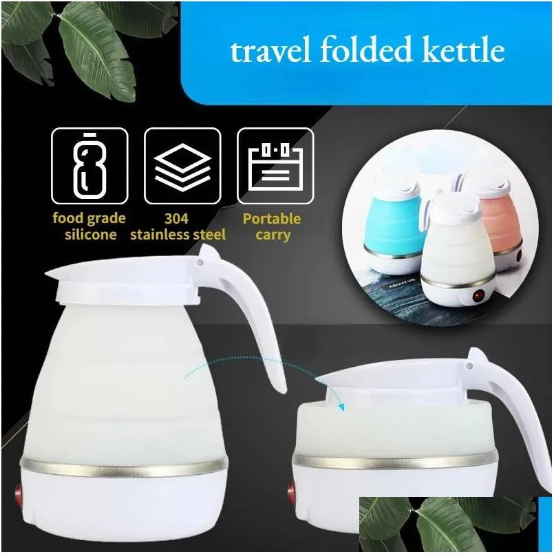 teapot silicone water kettle mini foldable electric kettles portable travel coffee milk heating travel teapots inventory wholesale