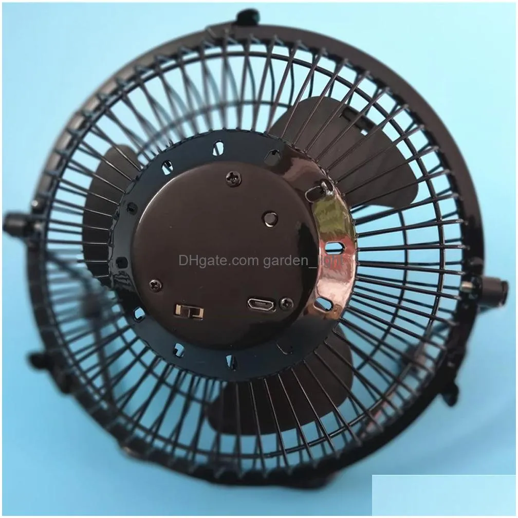 brelong small desktop fan with clock and temperature display 4 inch metal frame usb powered flash led display electric personal cooling