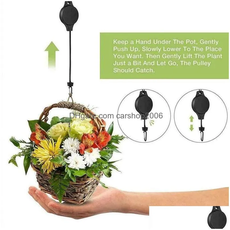 hand tools telescopic plant pulley adjustable hanging flower basket multipurpose flowers pot hook telescopics hook garden inventory