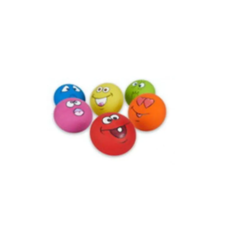 dogs rubber toys pet play squeaky ball chewing toy with face fetch bright balls dog supplies puppy toys 20220903 t2