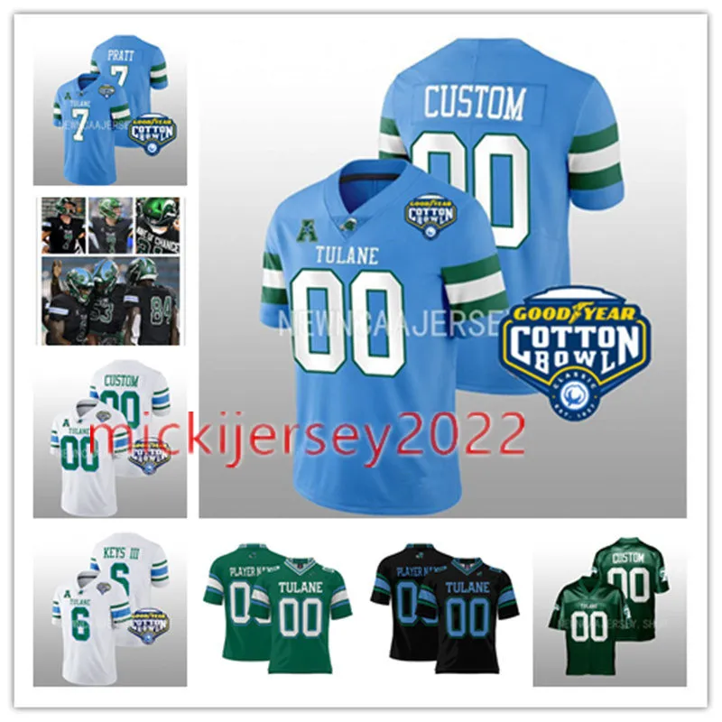 Michael Pratt Tulane Green Wave Football Jerseys Custom Patrick Jenkins Dorian Williams Lawrence