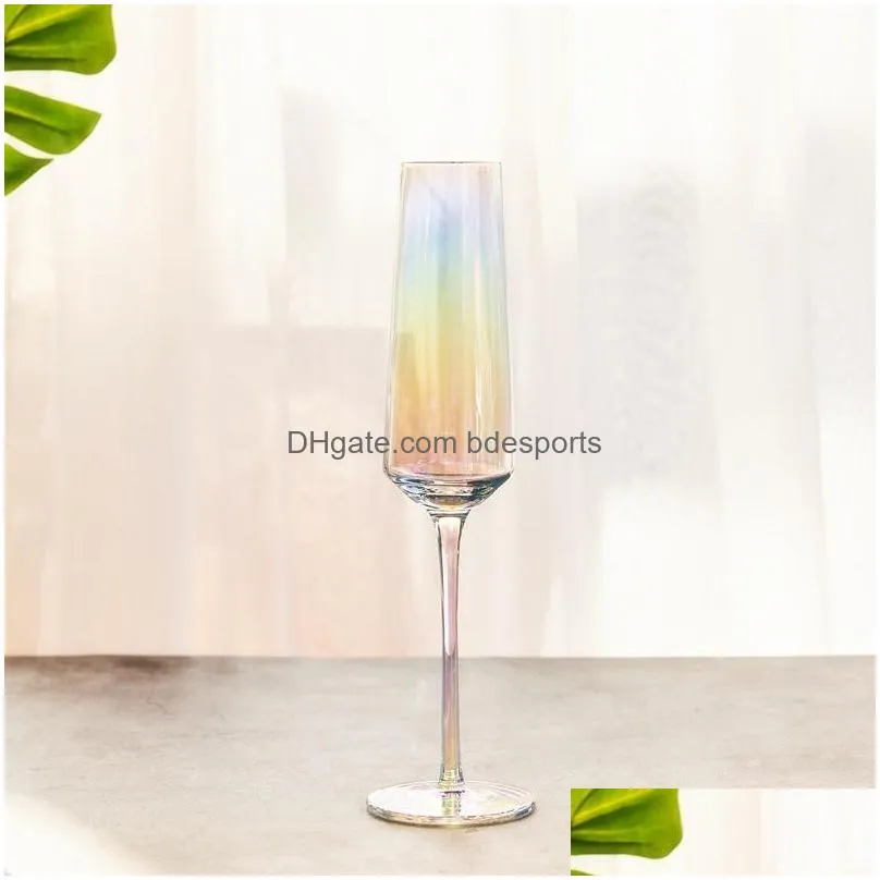 dream rainbow champagne cup wine glass crystal goblet home kitchen bar drinking colors mix fashion 23sk f1