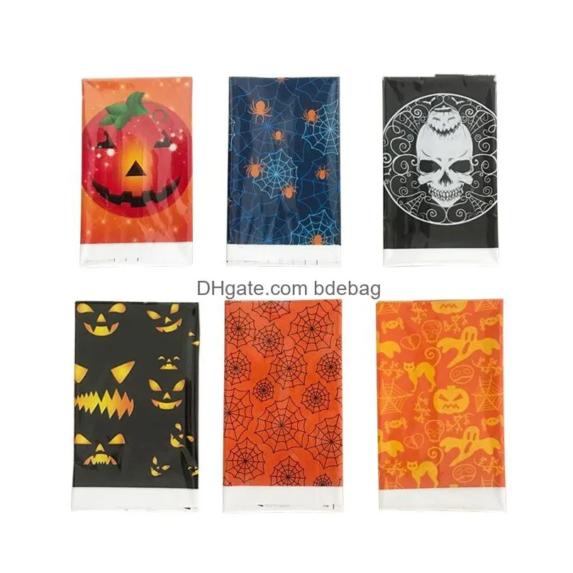 halloween style tables cloth disposable plastic table covers theme parties skull pumpkin pattern tablecloth selling 2 5hy l1