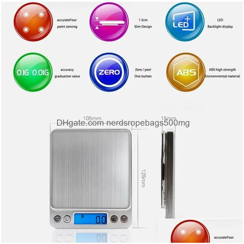  500/0.01g 3000g/0.1g lcd portable mini electronic digital scale pocket kitchen jewelry weight scale inventory wholesale