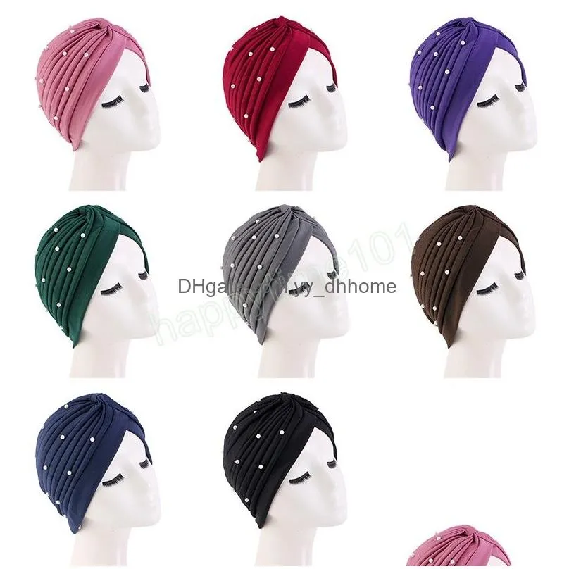 women beaded turban cap muslim hijab caps african headwrap ladies head wraps india hat femme musulman turbante mujer