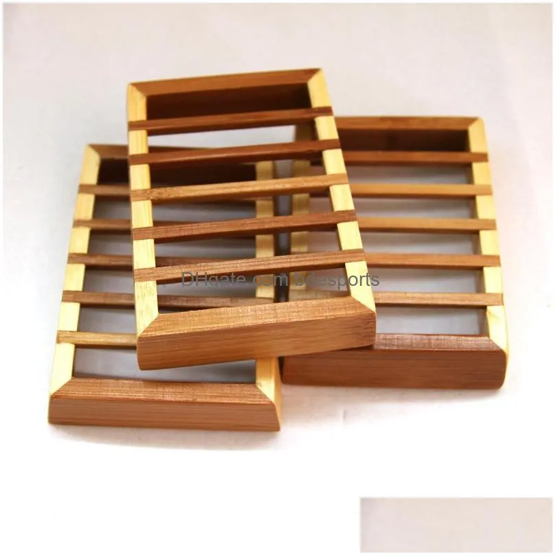 natural bamboo wooden soap dish wood soap tray holder storage rack plate box container for bath shower bathroom 572 s2