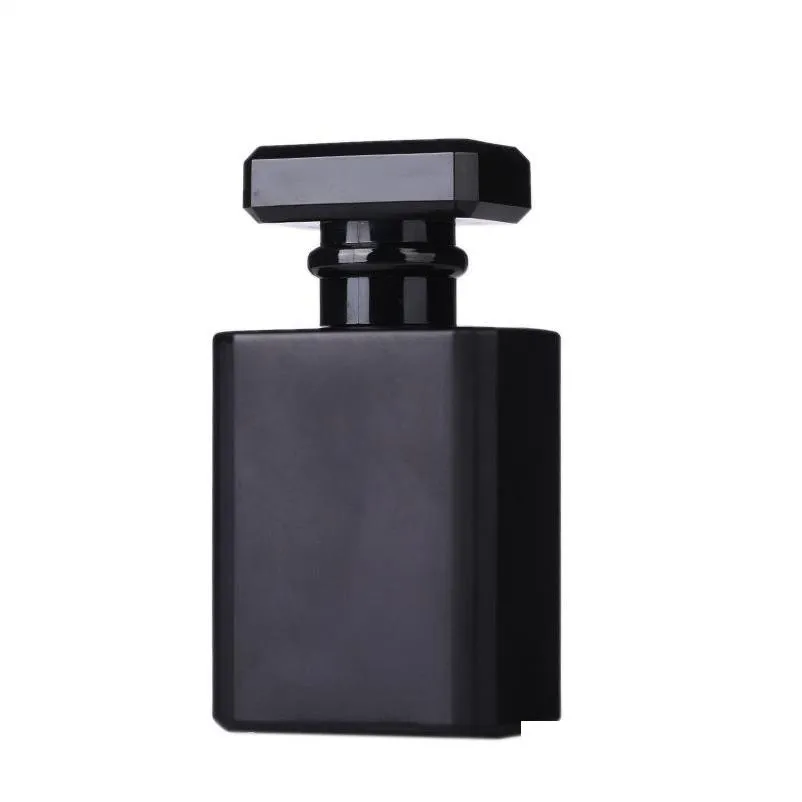 30ml glass perfume spray bottles portable atomizer empty refillable clear black travel cosmetic container parfum empty bottles 2137 v2