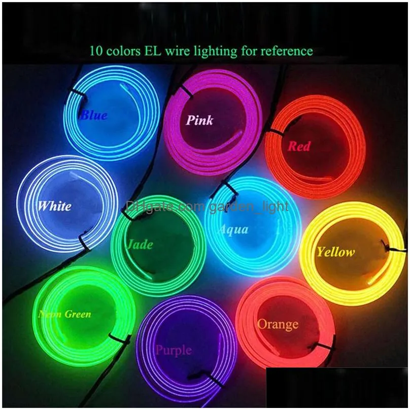 flexible led string lights el wire string strip rope glow decor neon lamp cold light strips line interior decoration strips lamps