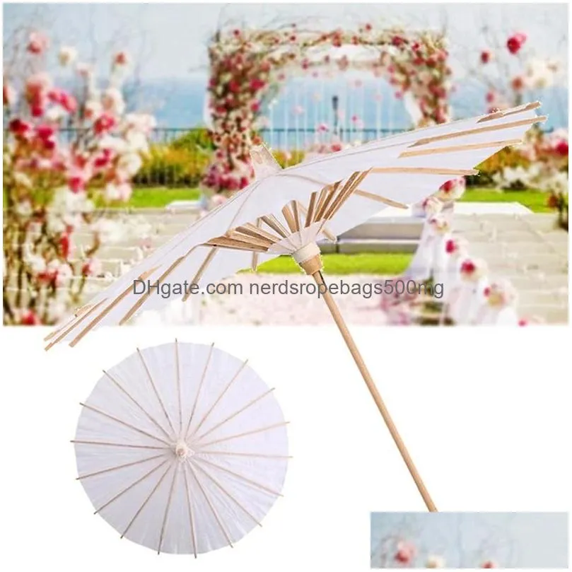 bridal wedding parasols white paper umbrellas chinese mini craft umbrella diameter 22 28 40 50cm inventory wholesale