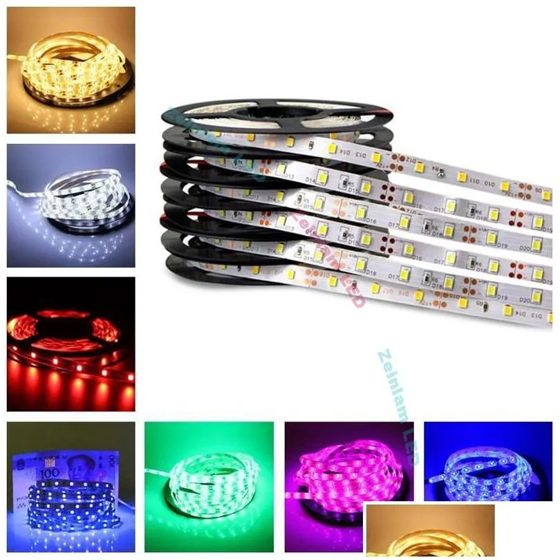 12v smd5050 led strip light high bright 5m 60leds m flexible ribbon waterproof tape decor led lights bulb