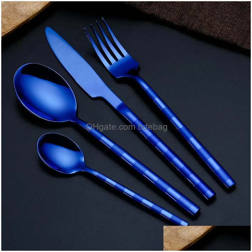 four piece tableware kit frosted handle stainless steel knife fork spoon dinner service western food dinnerware sets sell well 19 9wd