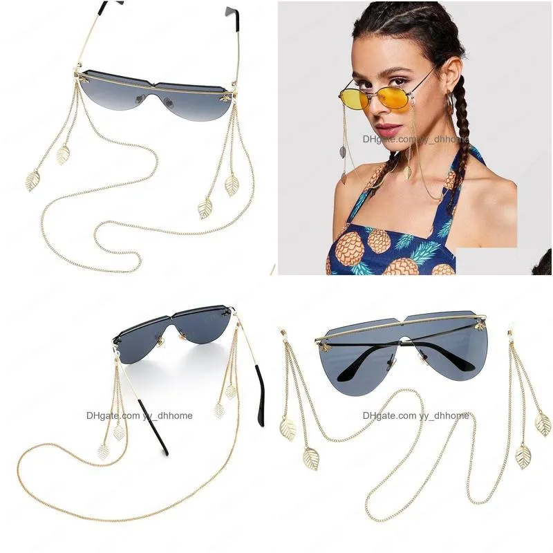 bohemia metal leaf tassel pendant cords glasses chain women sunglasses accessories eyeglasses lanyard hold straps