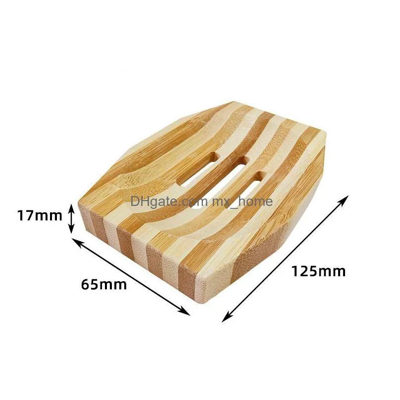 soap dishes stripe hollow soap boxes natural bamboo draining soaps dish storage supplies for shower room