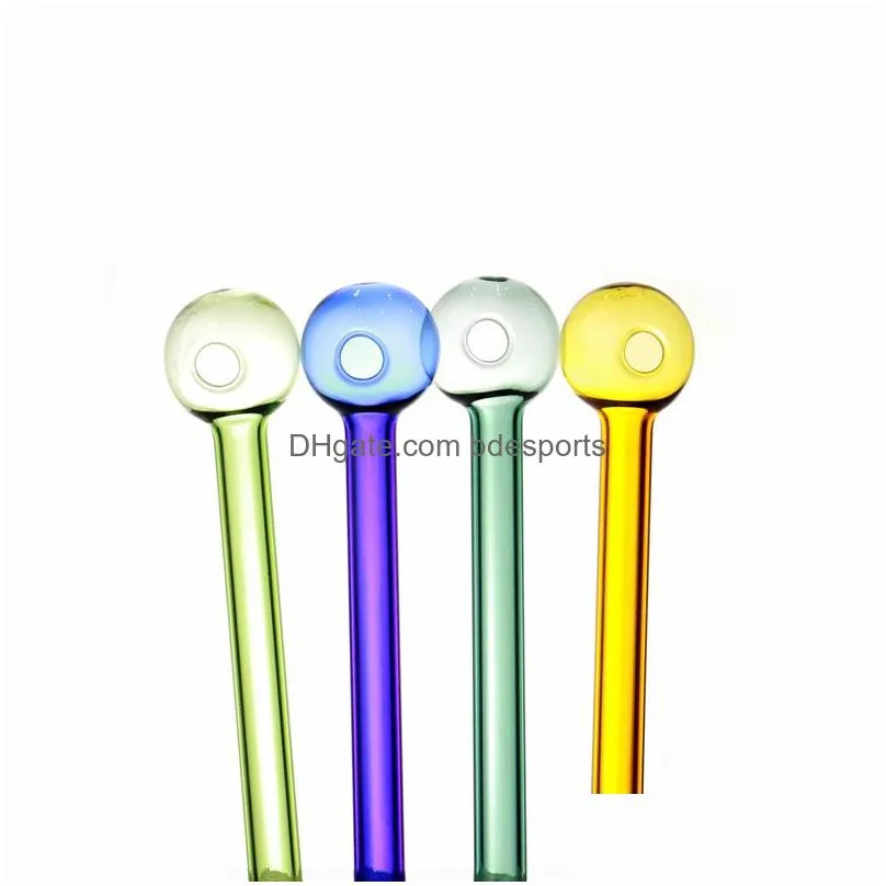 4 inches colourful water pipe thick pyrex glass oil burner pipes tube glasses pipes 3170 t2