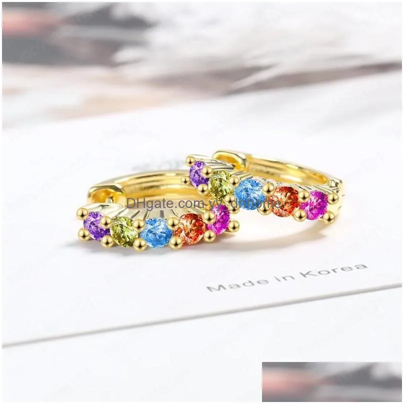 silver hoop earrings for women colorful crystal stud earring boho gold color rhinestone statement jewelry