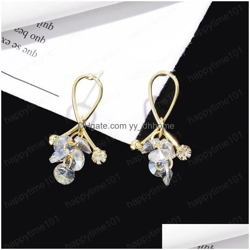  fashion jewelry s925 silver post earrings crystal geometric cross stud earrings