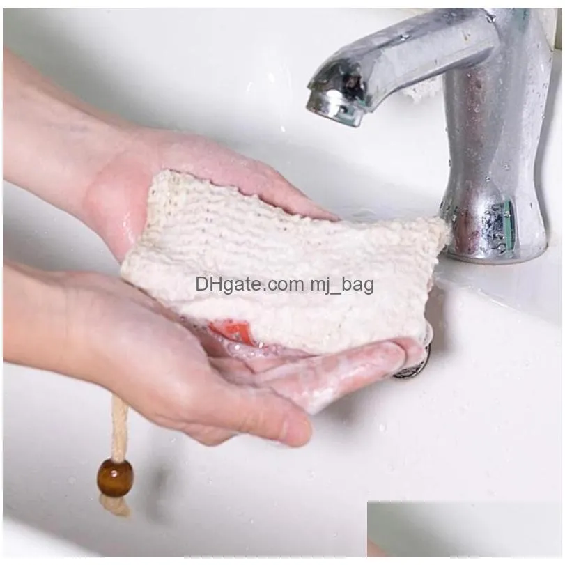 natural exfoliating mesh soap protector bag holder holder shower foam6x3.5inch inventory wholesale