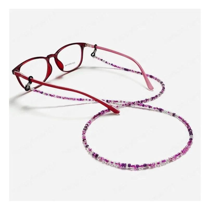 bohemia transparent color beads lanyard hold straps glasses chain fashion cords women sunglasses accessories