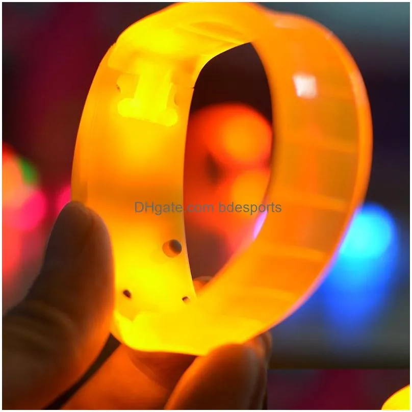 music activated sound control led flashing bracelet light up bangle wristband club party bar cheer luminous hand ring glow stick 4549