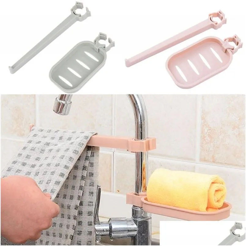 kitchen tools water tap draining rack leachate wire shelving sponge rag storage racks with various color 2 3zm j1