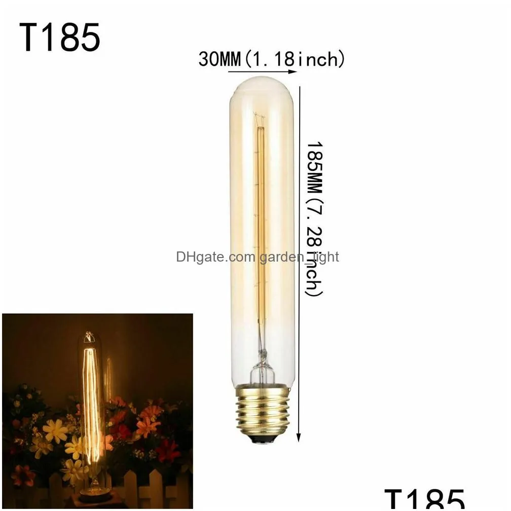 retro edison led light bulbs e27 40w 110v 220v t45 t10 t185 t225 t300 ampoule light bulb incandescent lights filament 2700k