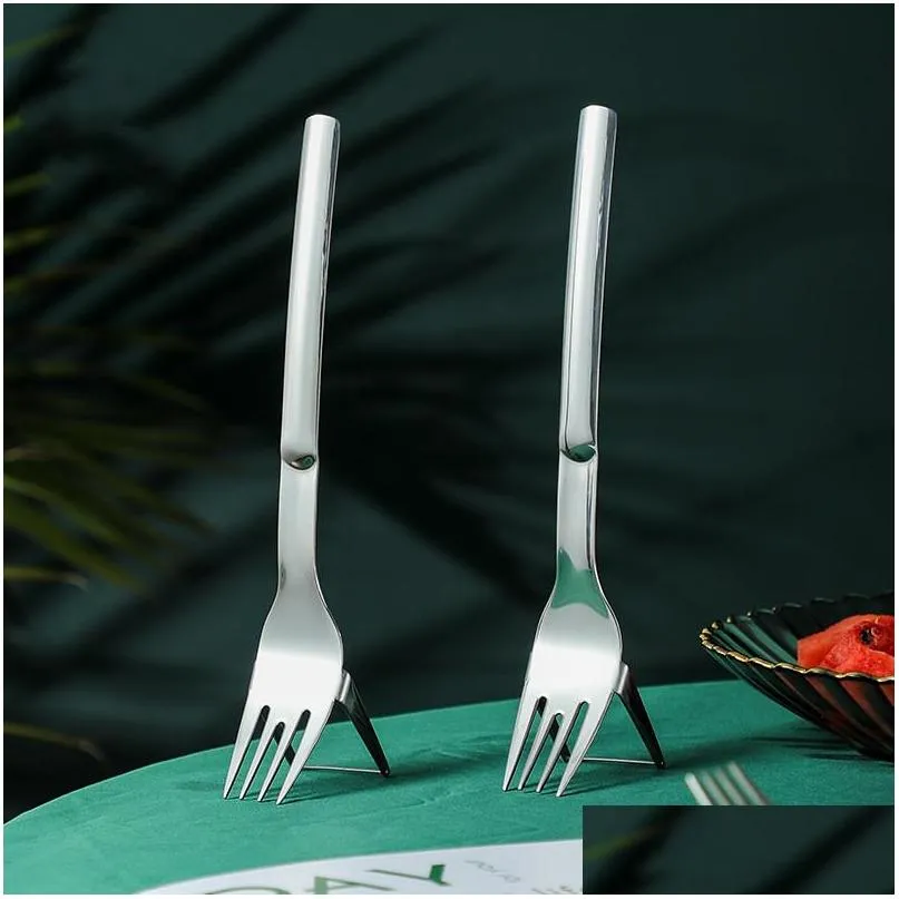 vegetable tools multifunction 2 in 1 stainless steel fruit fork watermelon slicer cutter tableware kitchen gadgets 743 b3