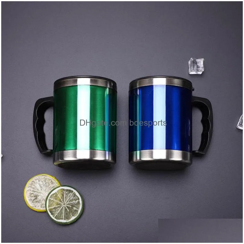 350ml travel mug stainless steel coffee mug with lid handle portable beer mugs double wall travel tumbler tea milk coffee mug 181 g2