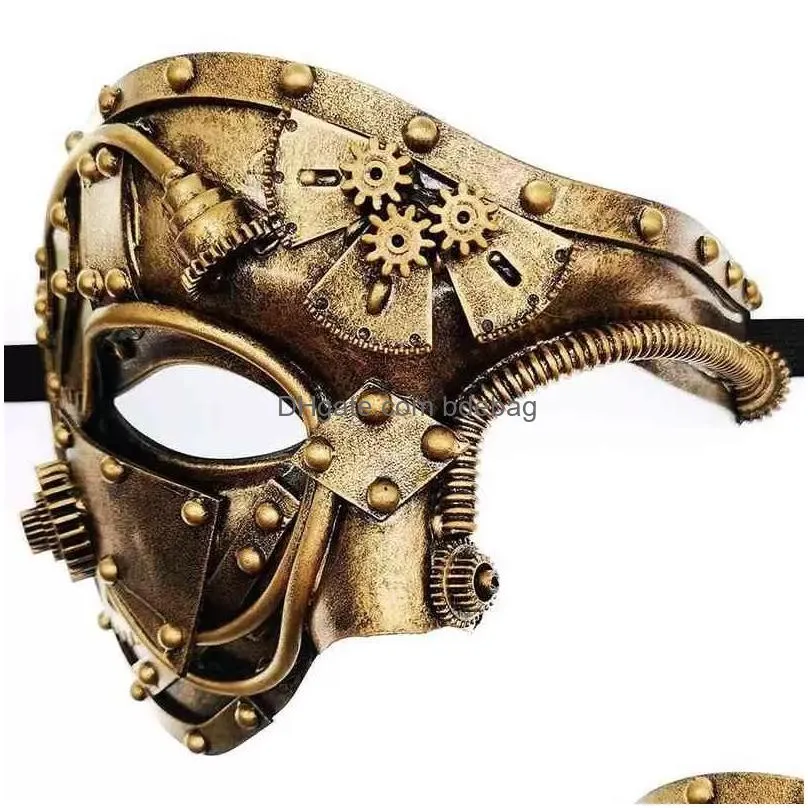 punk style venetian mask helmet mechanical men steampunk phantom of the opera halloween cosplay party costume face masks