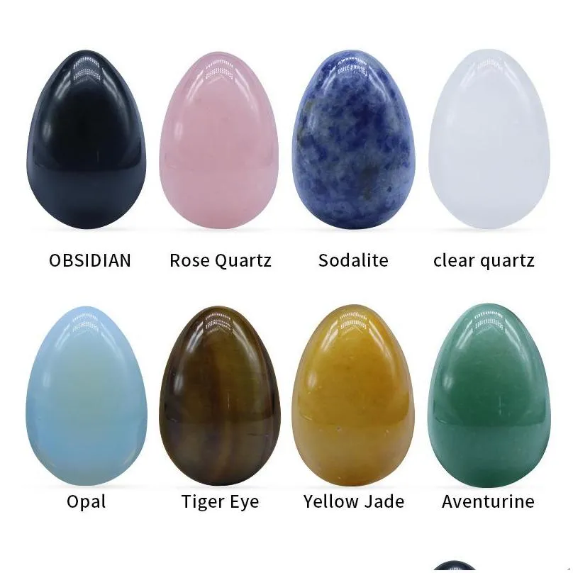 20mmx30mm egg shaped stone natural healing crystal mascot massage accessory minerale gemstone reiki home decoration wholesale c3