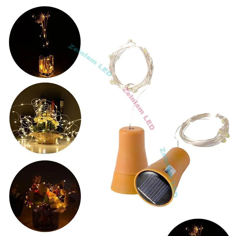 solar strip bottle lights cork shaped mini string lights wine bottle fairy strip battery operated starry lights for diy christmas