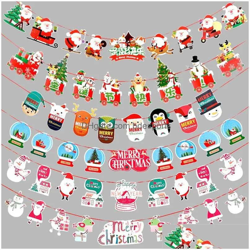 christmas party decor cartoon flag color flags festival scene layout props house decoration supplies novelty gifts 2 6pj d3