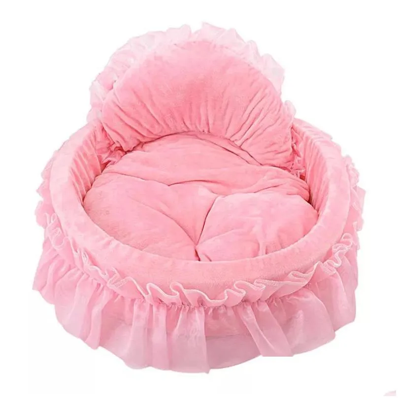 dog bed sofa pink lace puppy house pet teddy cat beds nest kennels 682 k2