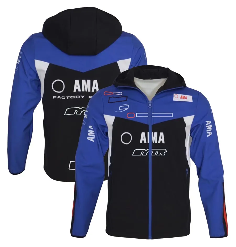 2022 New Moto Factory Racing Team Hoodie Motorcycle Ride Blue Keep Warm Jackets Zip Fleece Sportswear Men's Windproof Zipper Jacket