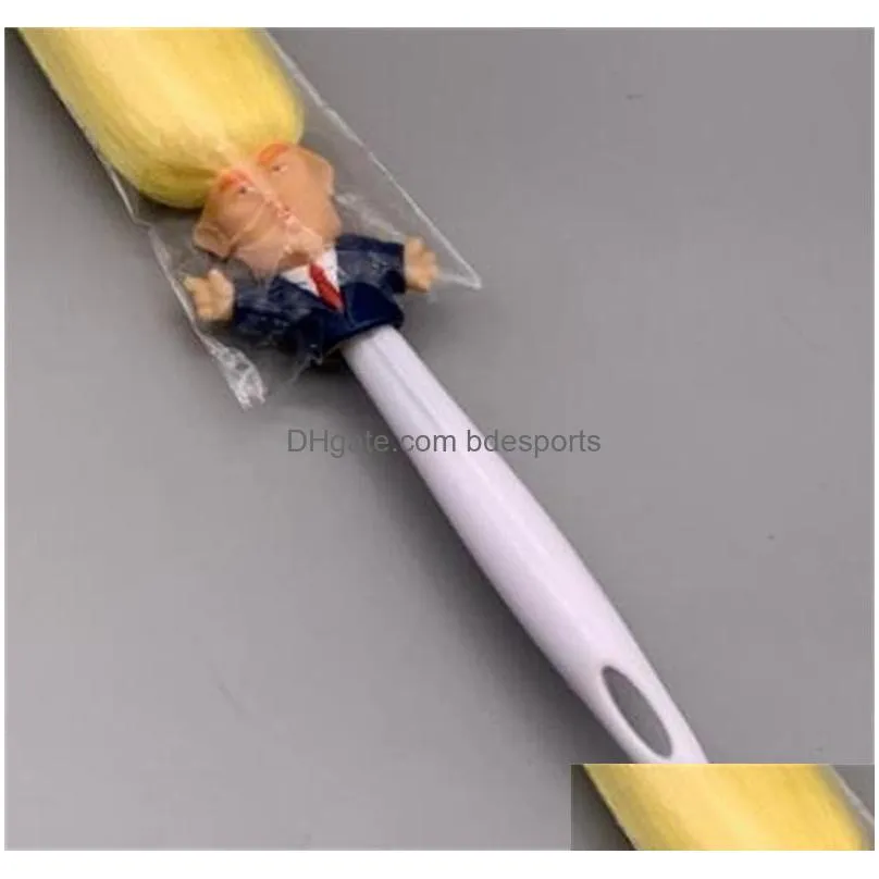 donald trump feather duster clean brush multi function desktop dustcatcher remove dust yellow spoof