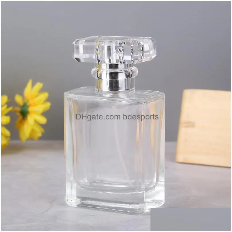 30ml glass perfume spray bottles portable atomizer empty refillable clear black travel cosmetic container parfum empty bottles 2137 v2