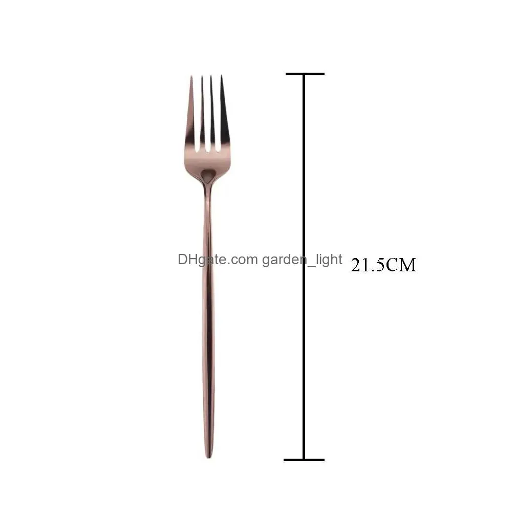 highend 304 stainless steel cutlery set knife fork spoon rose gold set inventory wholesale