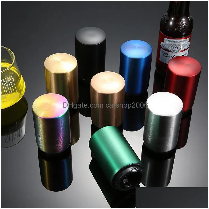 convenient automatic push down 304 stainless steel beer bottle opener inventory wholesale