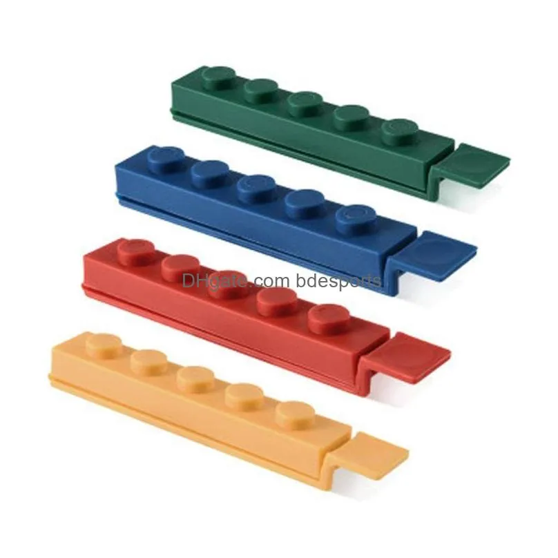 blocks food snack seal sealing bag clips sealer clamp portable kitchen storage 4pcs/lot plastic tools