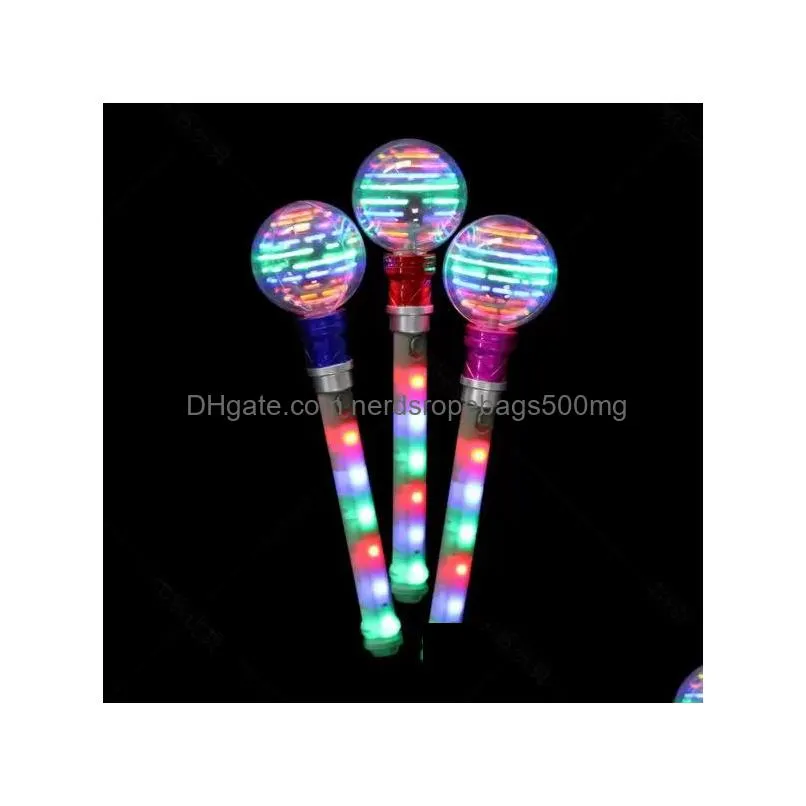 party favor kids toy flashing light up stick spinning wand colorful led spinner wands with ball spinnings wand toys
