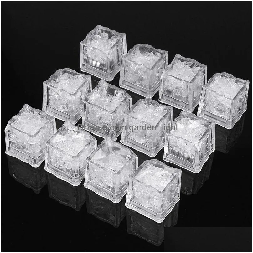 wine bar club ice cubes led glowing light up ice cubes slow flashing color changing cup light without switch wedding party