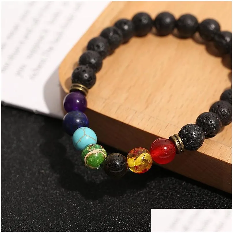 beaded bracelets strands natural stone jewelry 7 chakra anxiety essential oil diffuser for christian gifts c3