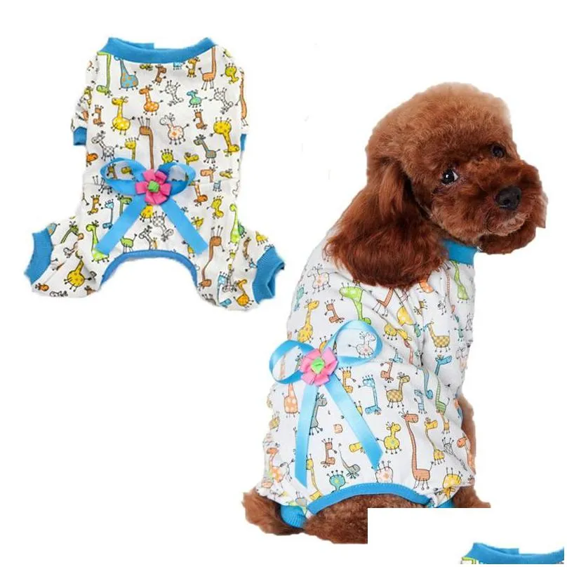 pet dog apparel winter home clothing dog fourlegged clothes for small dogs cotton printing teddy clothes print jumpsuit warm 95 e3